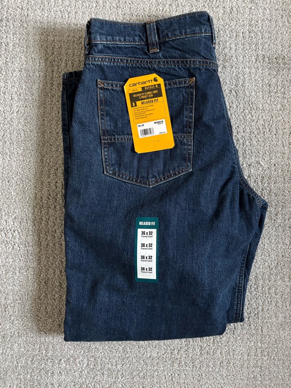 NWT Carhartt Flannel Lined Jeans